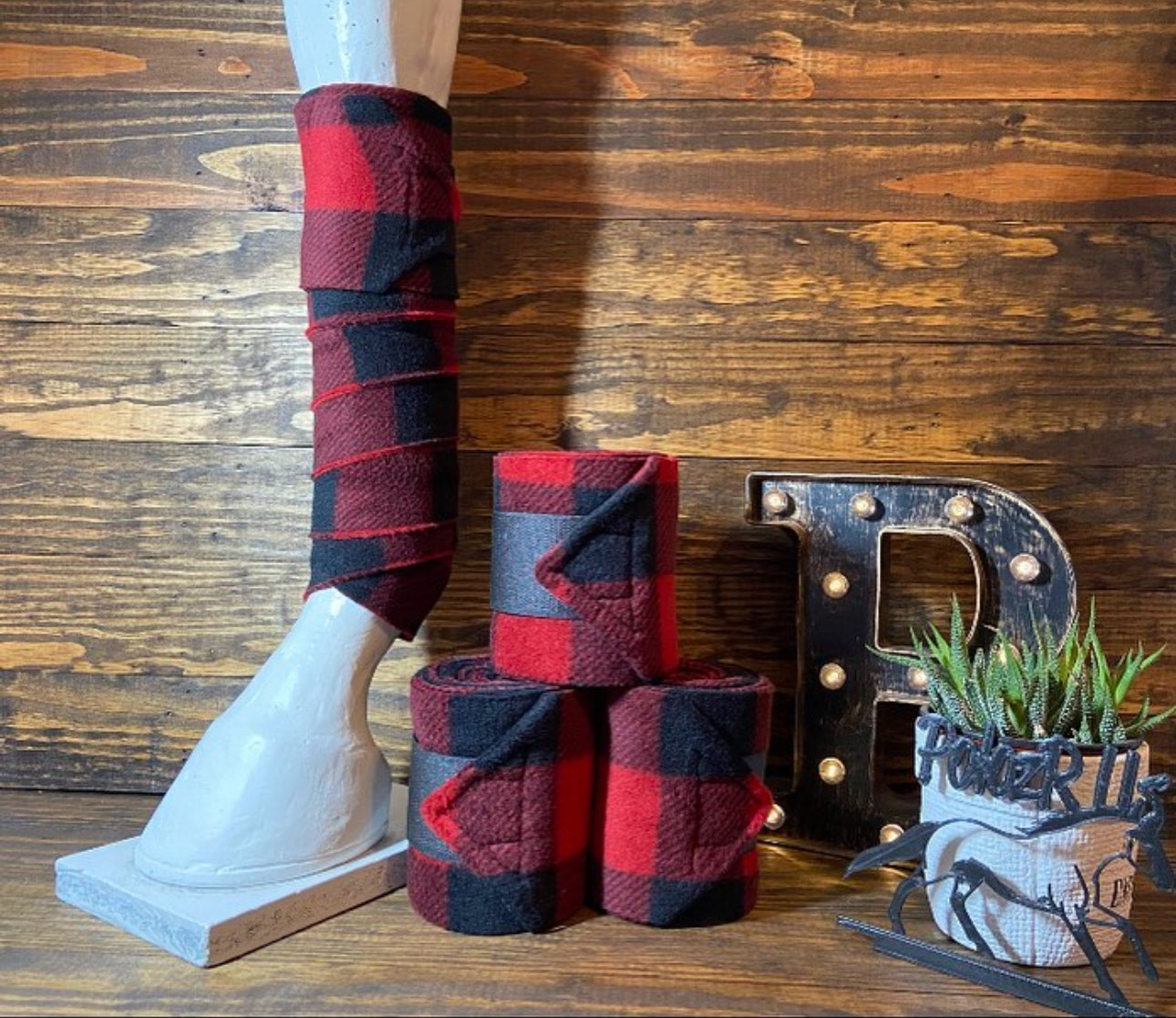 Buffalo Plaid Polo Wraps - Horse Sized - Set of 4